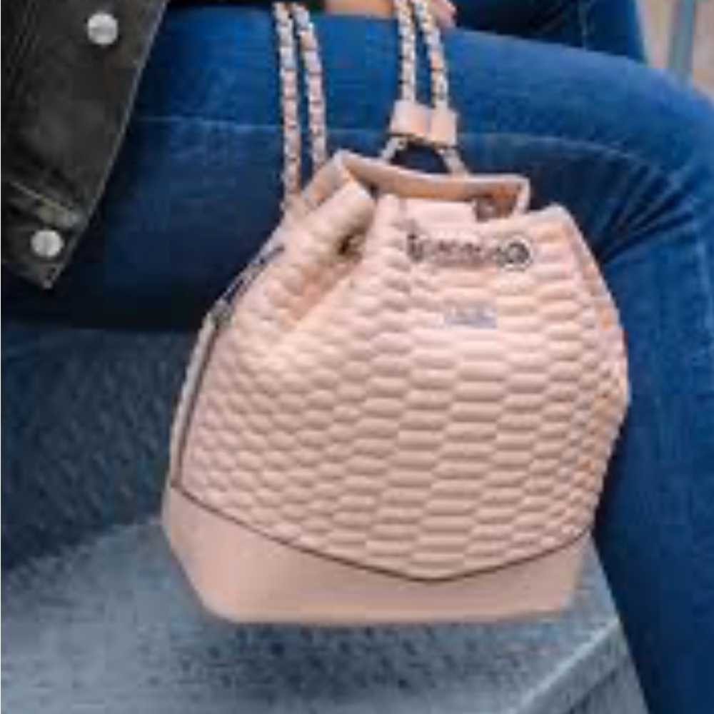 Aime Kestenberg Python Quilted Backpack Bondi Dore Blush Pink